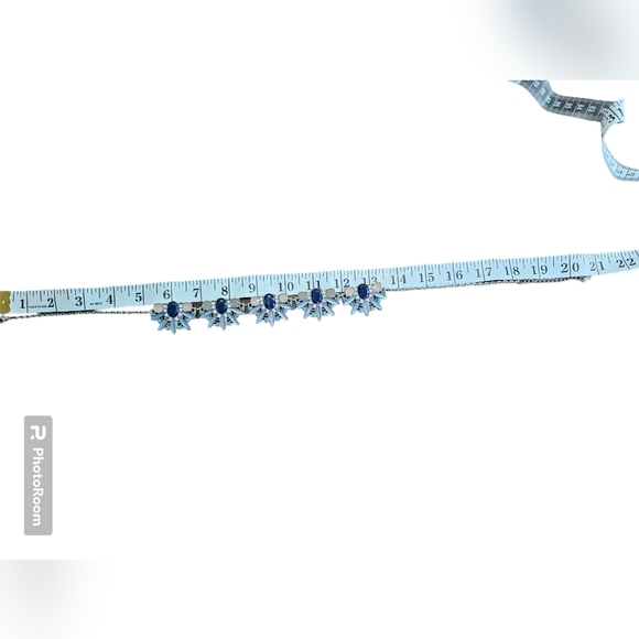 Loft necklace. dark blue, light blue, cz, opal, and turquoise colored st… - Picture 9 of 10